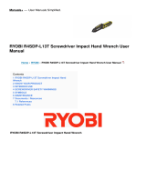 Ryobi R4SDP-L13T Screwdriver Impact Hand Wrench User manual