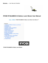 Ryobi RY36LMMX51A Battery Lawn Mower User manual