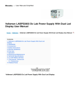 Velleman LABPS3003 Dc Lab Power Supply User manual