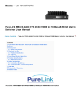 PureLink HTX III-8800 8?8 4K60 HDMI to HDBaseT/HDMI Matrix Switcher User manual