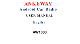 ANKEWAY AW1003 Android car Radio User manual