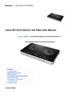 Marta MT-4218 Electric Hot Plate User manual