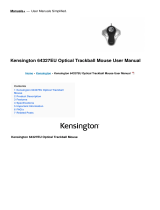 Kensington 64327EU Optical Trackball Mouse User manual