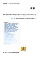 BE 122 HOT4013C Hot Water Washer User manual