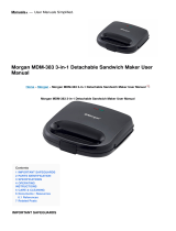 Morgan MDM-383 3-in-1 Detachable Sandwich Maker User manual