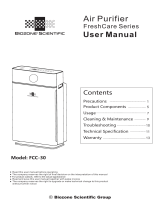 BIOZONE SCIENTIFIC FCC-30 FreshCare Series Air Purifier User manual