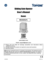 Topens RK2600(T) Sliding Gate Opener User manual