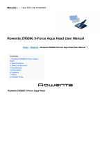Rowenta ZR0096 X-Force Aqua Head User manual