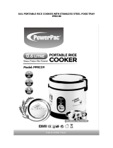 PowerPac PPRC09 0.6L Portable Rice Cooker User manual