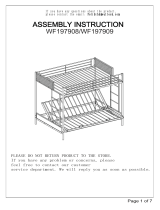 Polibihd WF197908 Rustic Twin Over Full Metal Bunk Bed Black User manual