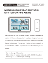 BALDR B0359WST2H2R WIRELESS COLOR WEATHER STATION TEMPERATURE ALERTS User manual
