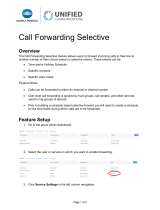UNIFIED COMMUNICATIONS Call Forwarding Selective feature User manual