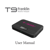 T-Mobile Franklin T9 Mobile Hotspot 4G LTE Wireless WiFi Band User manual
