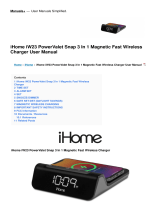 iHome iW23 PowerValet Snap 3 In 1 Magnetic Fast Wireless Charger User manual