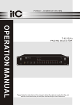 ITC T-6212(A) Public Address System User manual