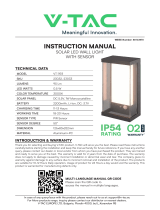 V TAC V-TAC 23033 Solar LED Wall Light User manual