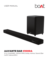 Boat Aavante Bar 4100DA 3.1.2 Channel 300W RMS Dolby Atmos Sound Bar User manual