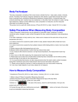 Nuc Electronics BFA Body Fat Analyzer User manual