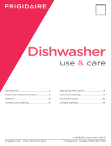 Frigidaire A23587501 24-Inch Built-In Dishwasher User manual
