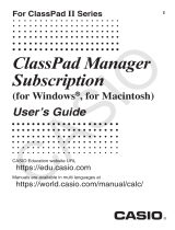 Casio ClassPadManagerSubscription User guide