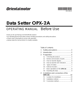 Oriental motor OPX-2A Owner's manual