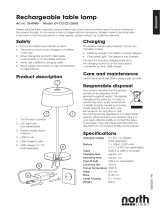North Light Bordslampa laddbar, 33 cm Owner's manual