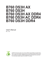 Gigabyte B760 DS3H DDR4 Owner's manual