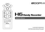 Zoom H6 HANDY RECORDER STEREOOPPTAKER Owner's manual