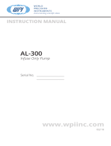 WPI AL-300 Infuse Only Syringe Pump User manual