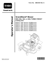 Toro GrandStand Mower, With 52in TURBO FORCE Cutting Unit User manual
