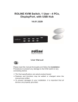 Roline KVM Switch, 1 User - 4 PCs, DisplayPort User manual
