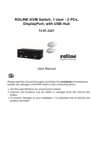 Roline KVM Switch, 1 User - 2 PCs, DisplayPort User manual