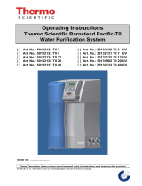 Thermo Fisher Scientific Barnstead Pacific-TII Water Purification System Operating instructions