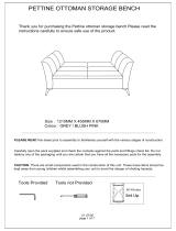 GFW Pettine Fabric Ottoman Storage Bench User manual