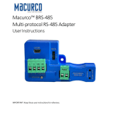 Macurco BRS-485 User manual