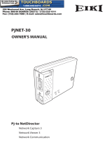 Eiki PJNET-30 Owner's manual