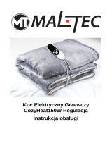 MALTEC Duży Koc Elektryczny 180x160cm Mata Grzewcza Miękki Regulacja Timer Pilot Operating instructions
