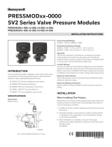 Honeywell SV2 Series Valve Pressure Modules Operating instructions