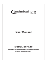Technical Pro XPOWER Owner's manual