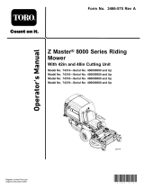 Toro Z Master 48in 8000 Series Riding Mower User manual