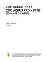 Gigabyte Z790 AORUS PRO X WIFI7 Owner's manual