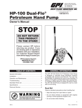 GPI HP-100 Dual-Flo Petroleum Hand Pump User manual