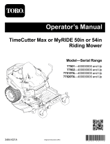 Toro TimeCutter Max MR5075T Zero Turn Riding Mower User manual