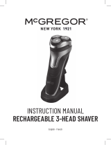 McGregor B&M 2021-5672 BM929121984 rechargeable 3-head shaver Owner's manual