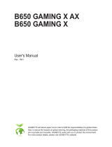 Gigabyte B650 GAMING X Owner's manual