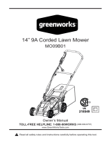 Greenworks 2507402-MO09B01 14''9A mower Owner's manual
